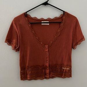 burnt orange crop top